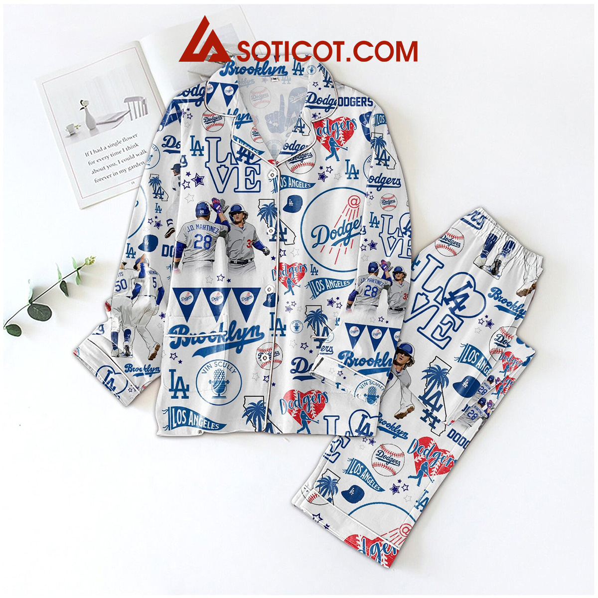 Los Angeles Dodgers Vin Scully Lets Go Dodgers Pajamas Set2B1 Pvi9G