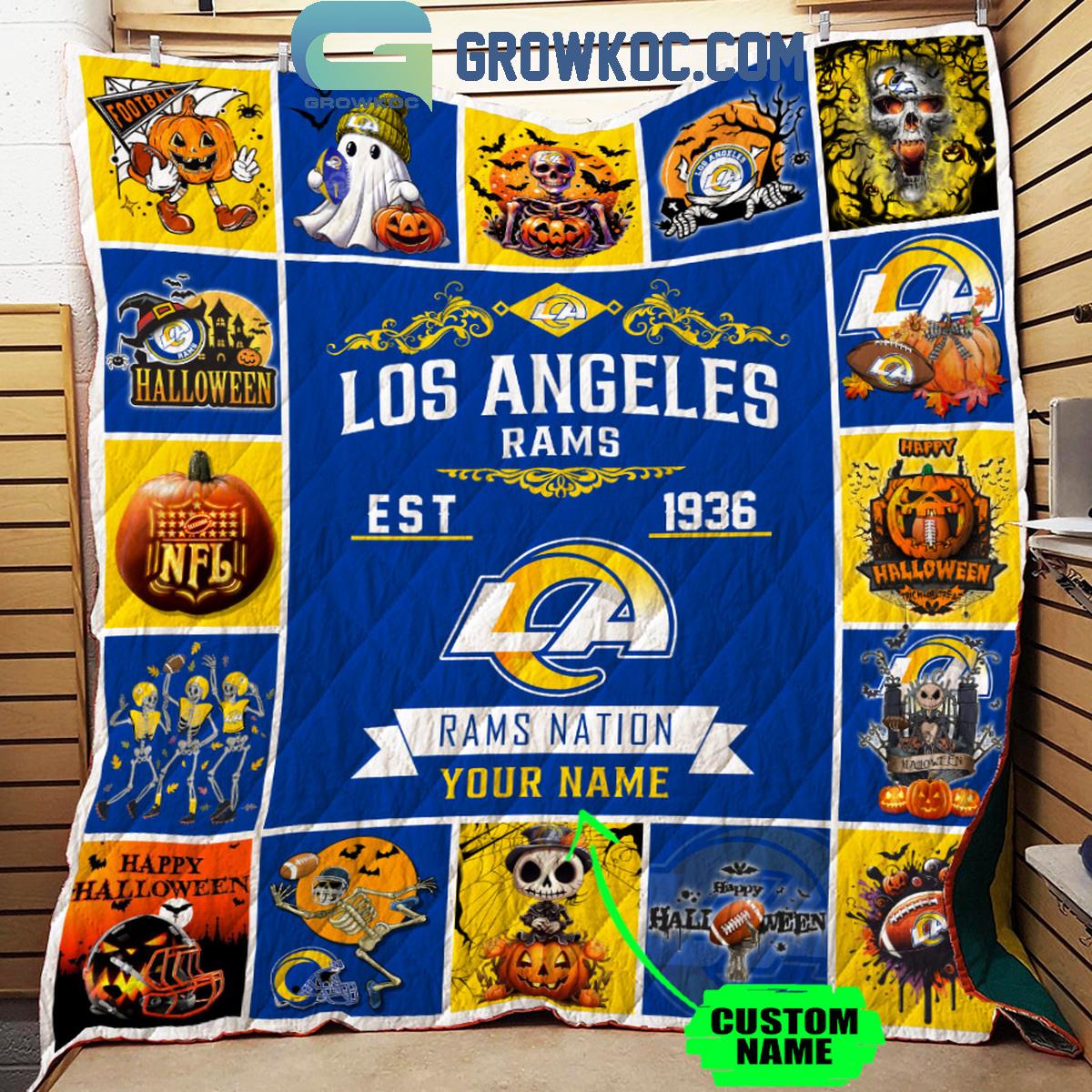 Los Angeles Rams Rams Nation Est. 1936 Personalized Fleece Blanket Quilt 1 COXAU