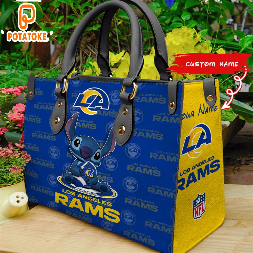 Los Angeles Rams Stitch Women Leather Hand Bag