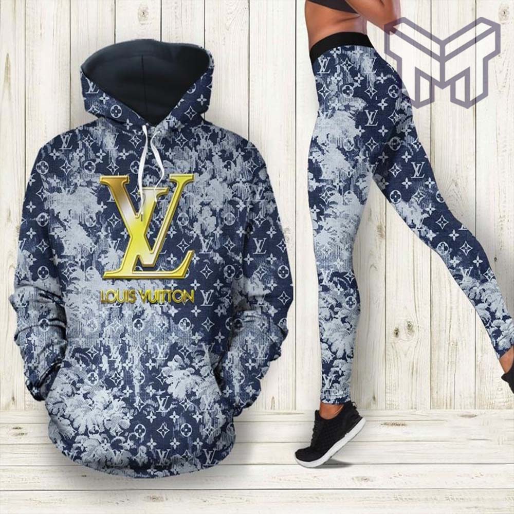 Louis vuitton tie dye 3d hoodie leggings set lv gift hot 2023