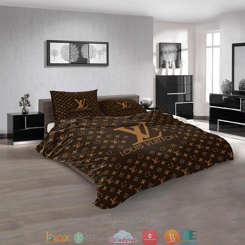 Louis Vuitton Brown LV Quilt Bedding Set