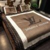 Louis Vuitton Brown White Quilt Bedding Set