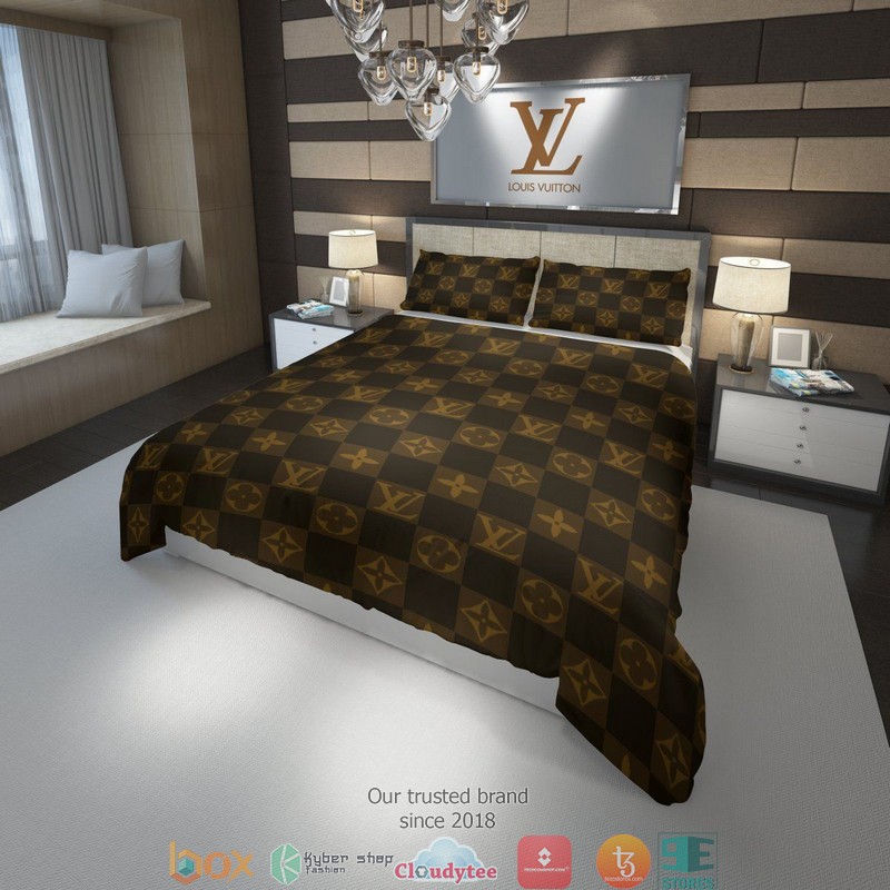 Louis Vuitton Caro LV Brown Duvet cover bedding set