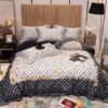 Louis Vuitton LV Black and White Quilt Bedding Set