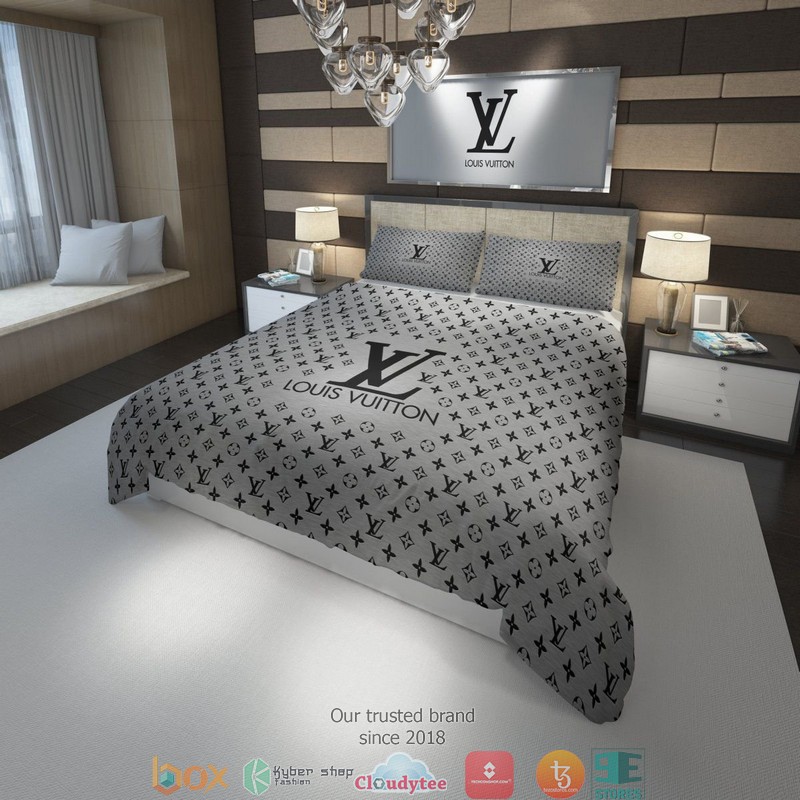 Louis Vuitton LV Grey Duvet cover bedding set