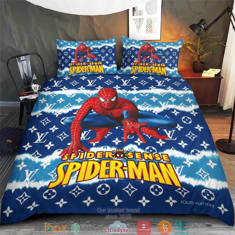 Louis Vuitton Spider Man Quilt Bedding Set