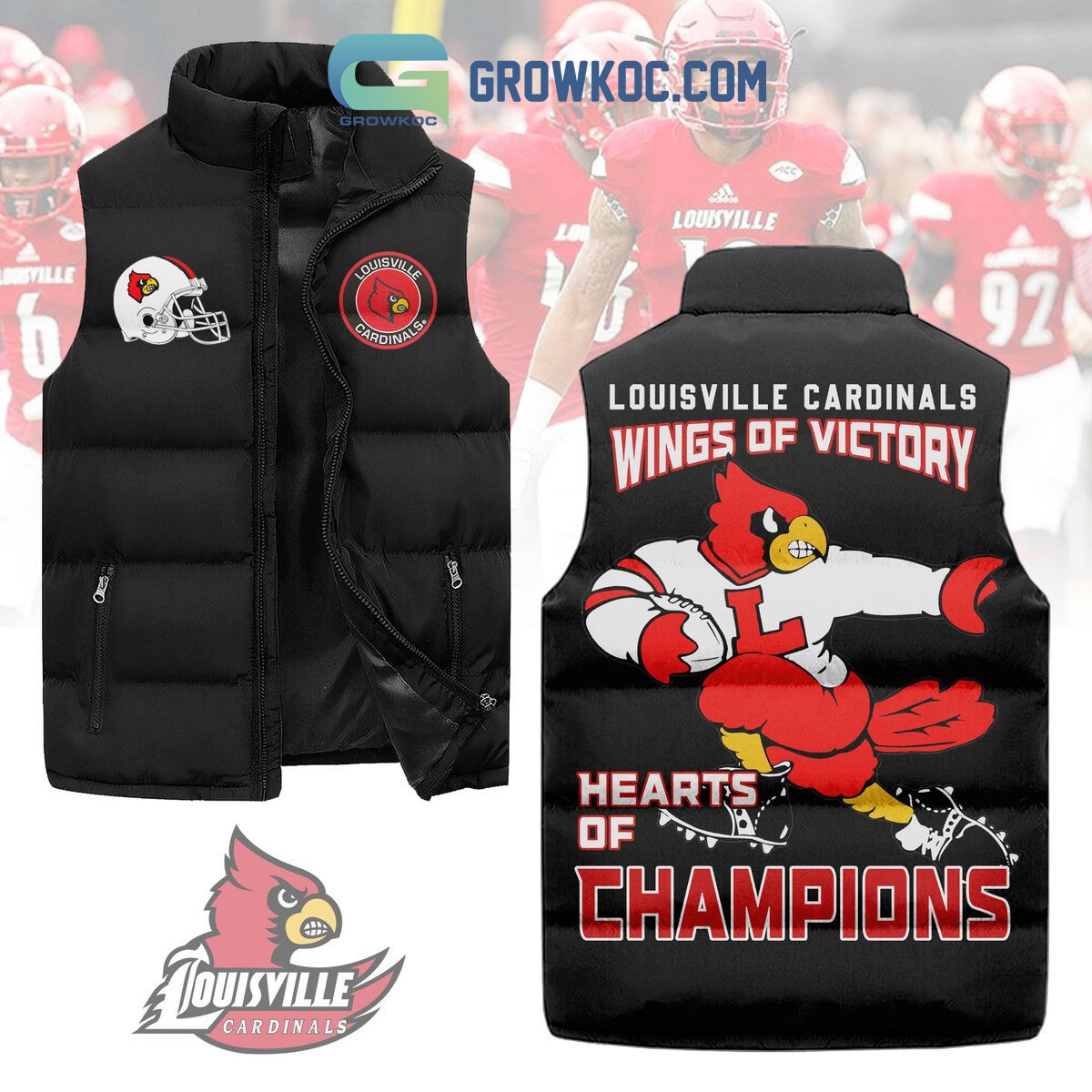 Louisville Cardinals Wings Of Victory Hearts Of Champions Sleeveless Puffer Jacket2B1 PIxOE