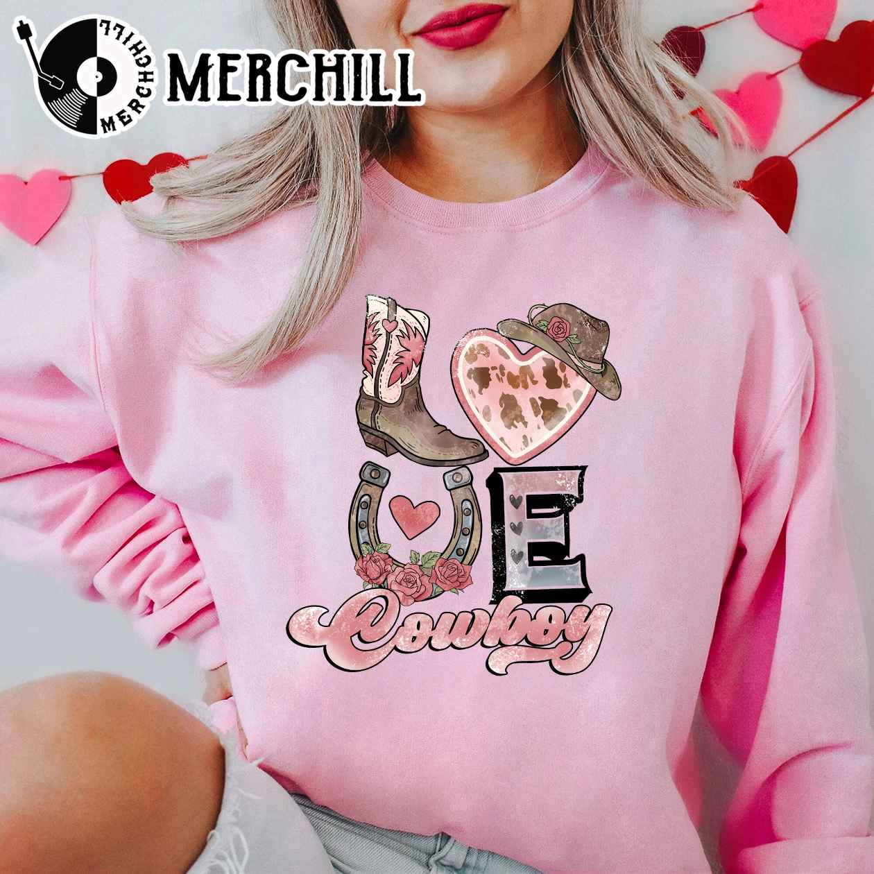 Love Cowboy Sweatshirt Western Valentines Day Gift For Women 3