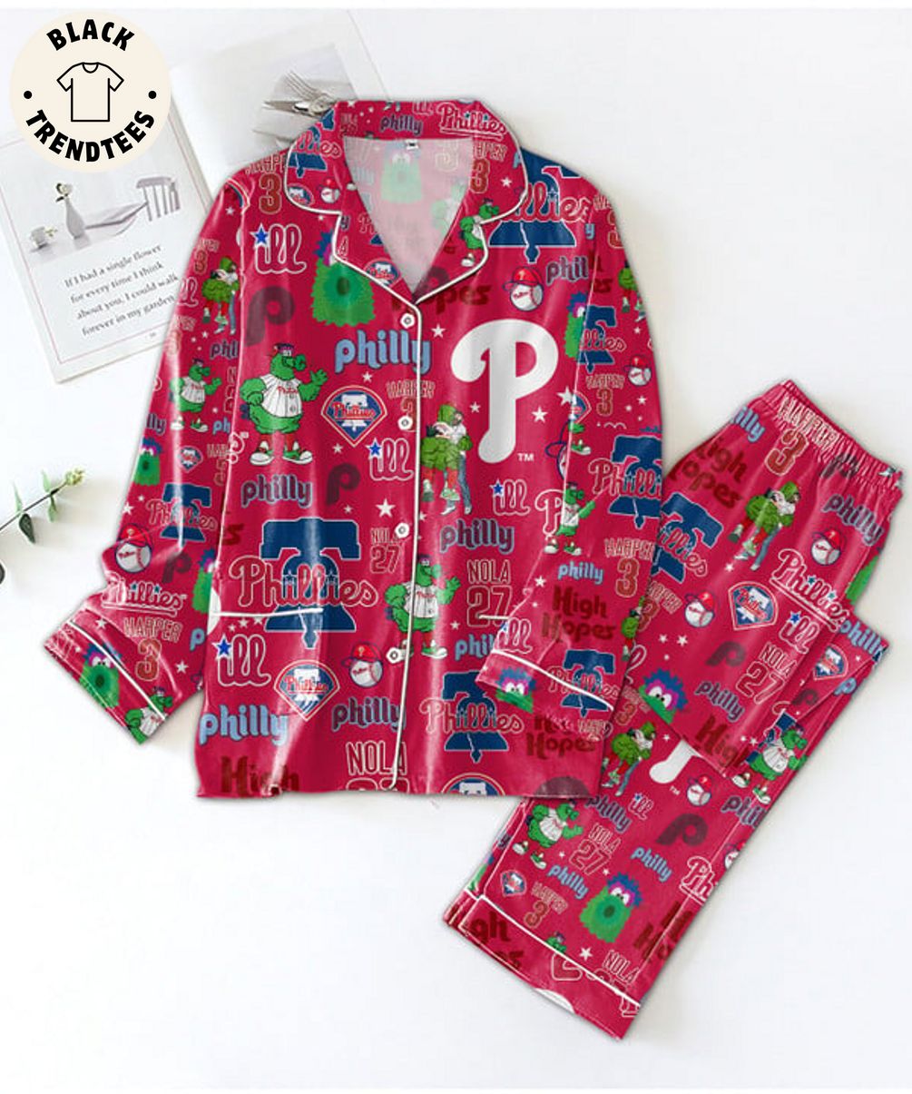 MLB Philadelphia Phillies Harfer 3 Phillies ILL Nola 27 Red Pijamas Set af3987 0