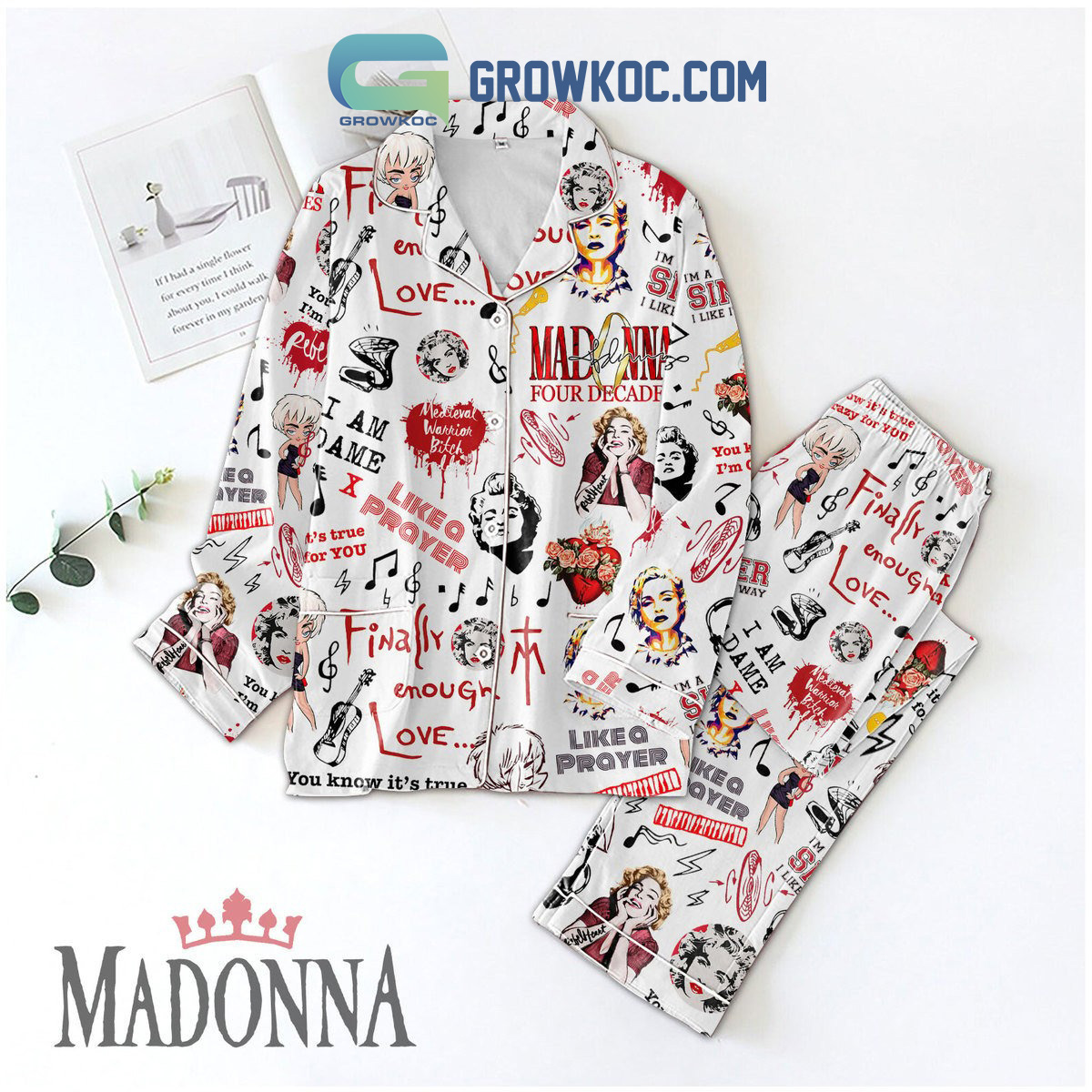 Madonna For Decade Of Art Music And Love Polyester Pajamas Set2B1 SaDOH