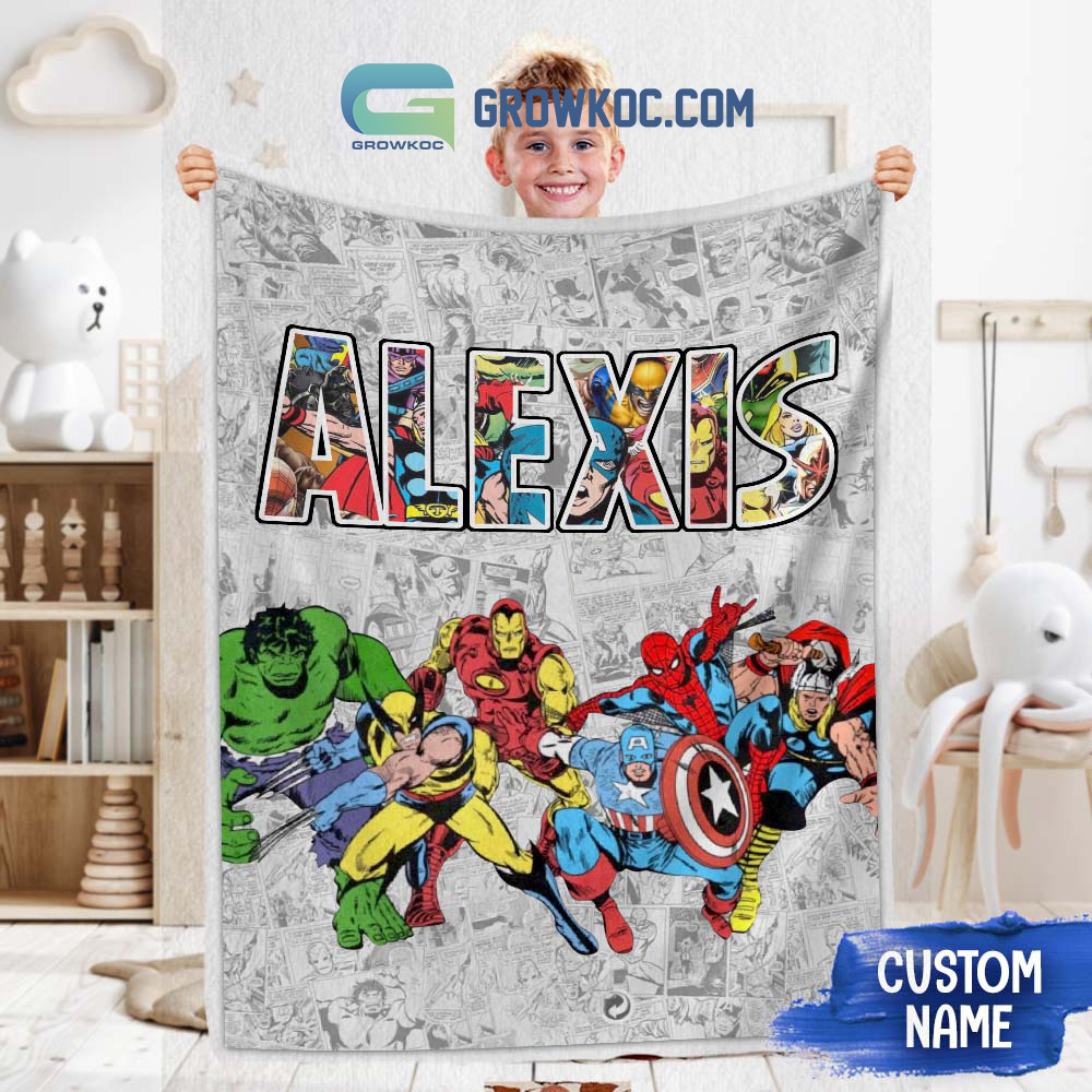 Marvel Studios Iron Man Spider Man Hulk Captain American Fleece Blanket Quilt2B1 ZIwW9