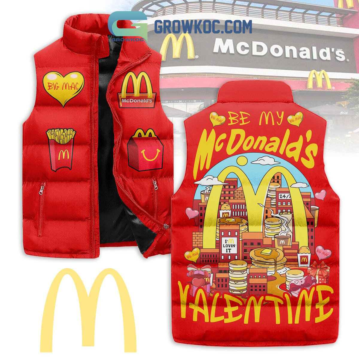 McDonald Be My Valentine Sleeveless Puffer Jacket2B1 5i5hD