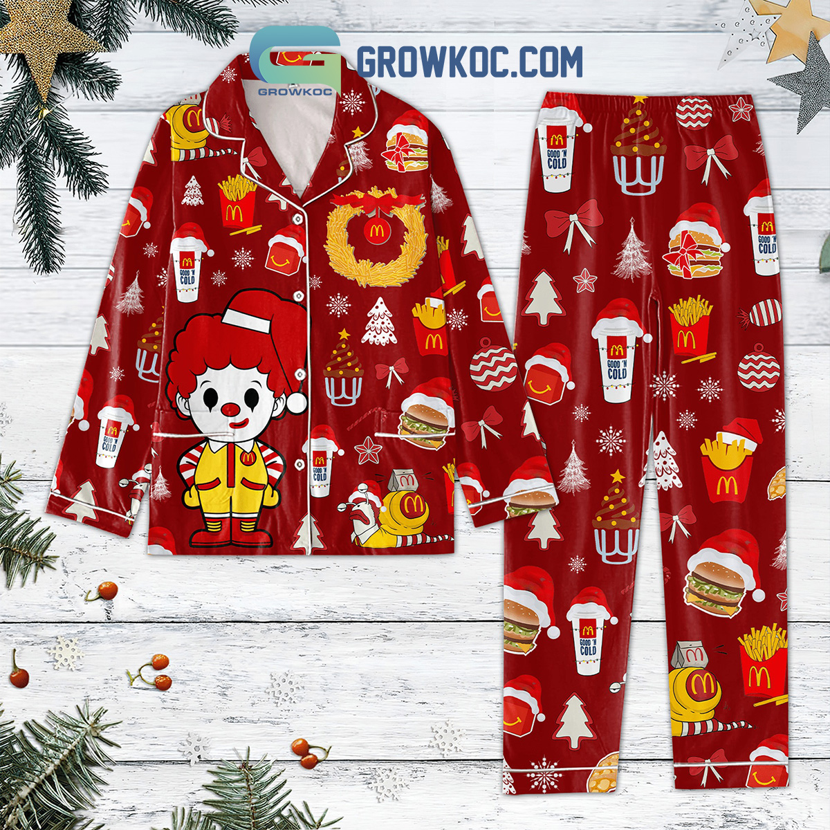 Merry Christmas McDonalds Pajamas Set2B1 W3R6C