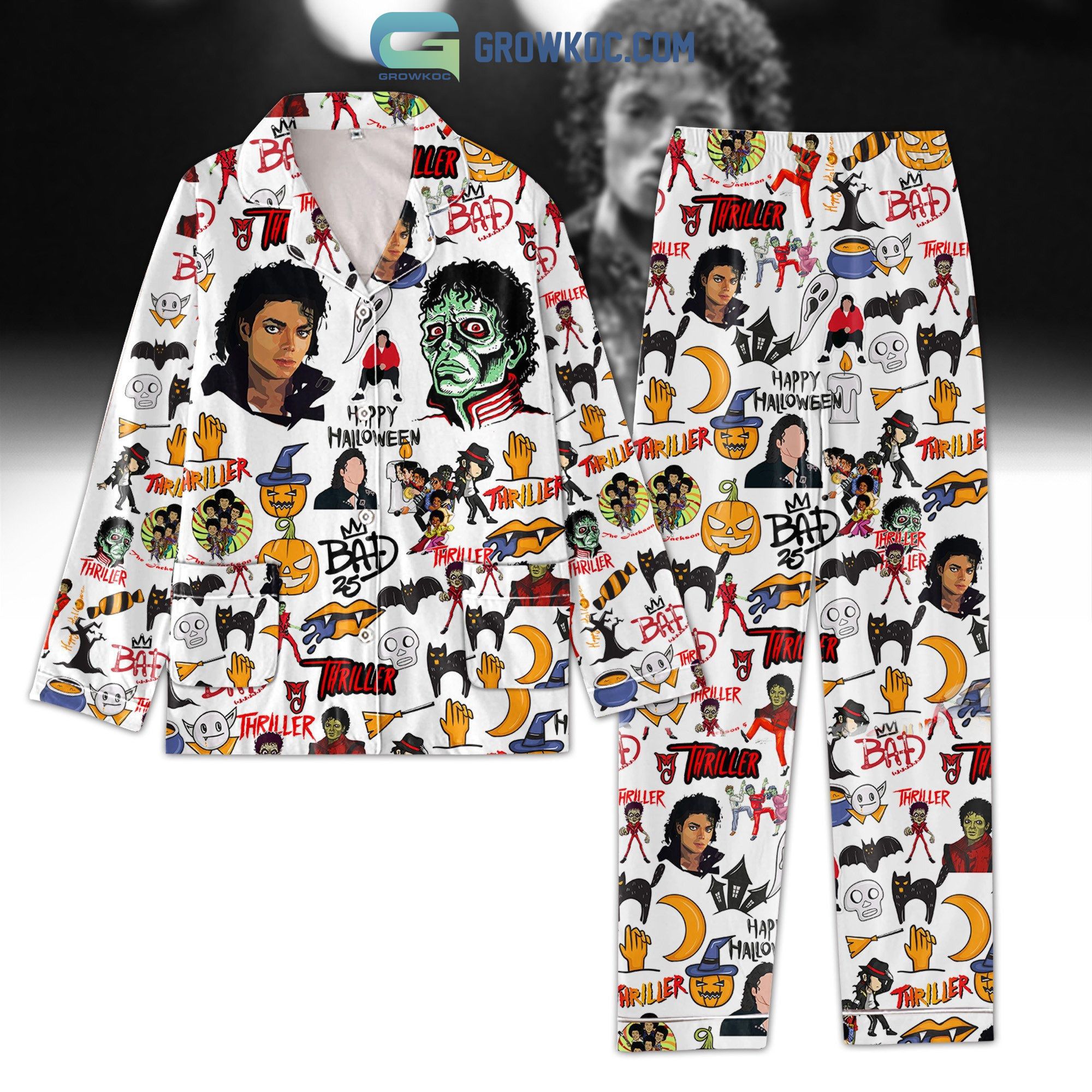 Michael Jackson Thriller Happy Halloween Pajamas Set2B1 IHifY