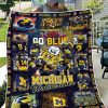 Michigan Wolverines Go Blue 2024 Fleece Blanket Quilt2B1 B3wk7