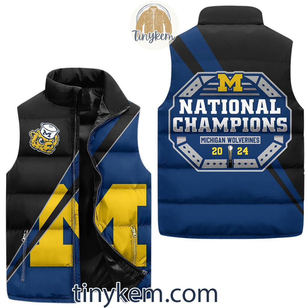 Michigan Wolverines National Champions 2024 Puffer Sleeveless Jacket2B1 Lvw9a