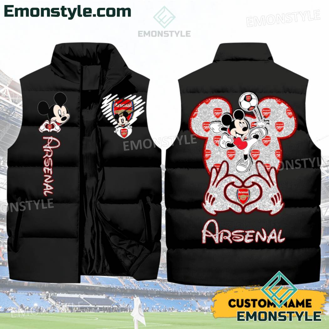 Mickey Love Arsenal Puffer Sleeveless Jacket