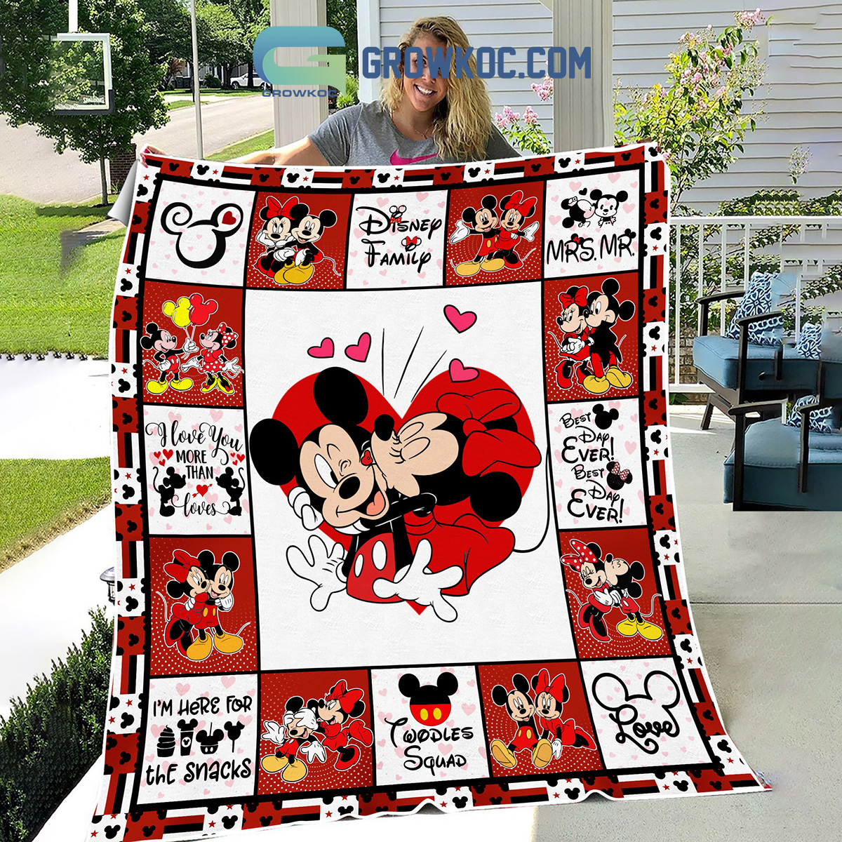 Mickey Minnie Walt Disney Valentine Fleece Blanket Quilt2B1 zMkh8