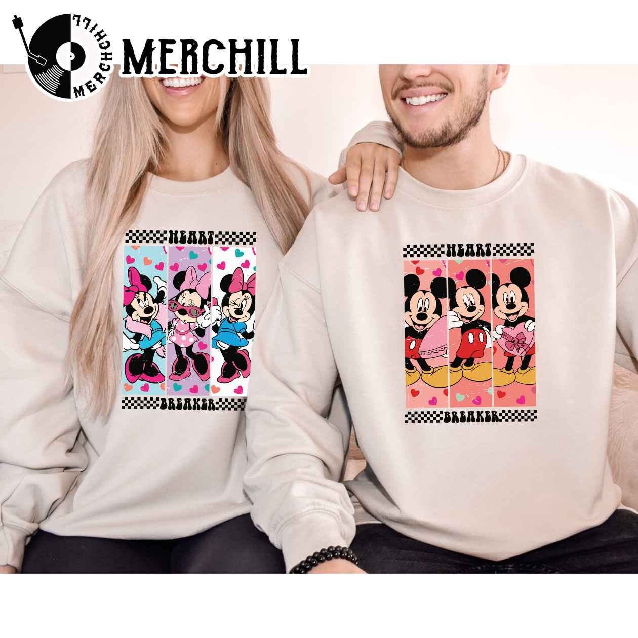 Mickey and Minnie Sweatshirt Disney Disneyland Happy Valentines Day Gift