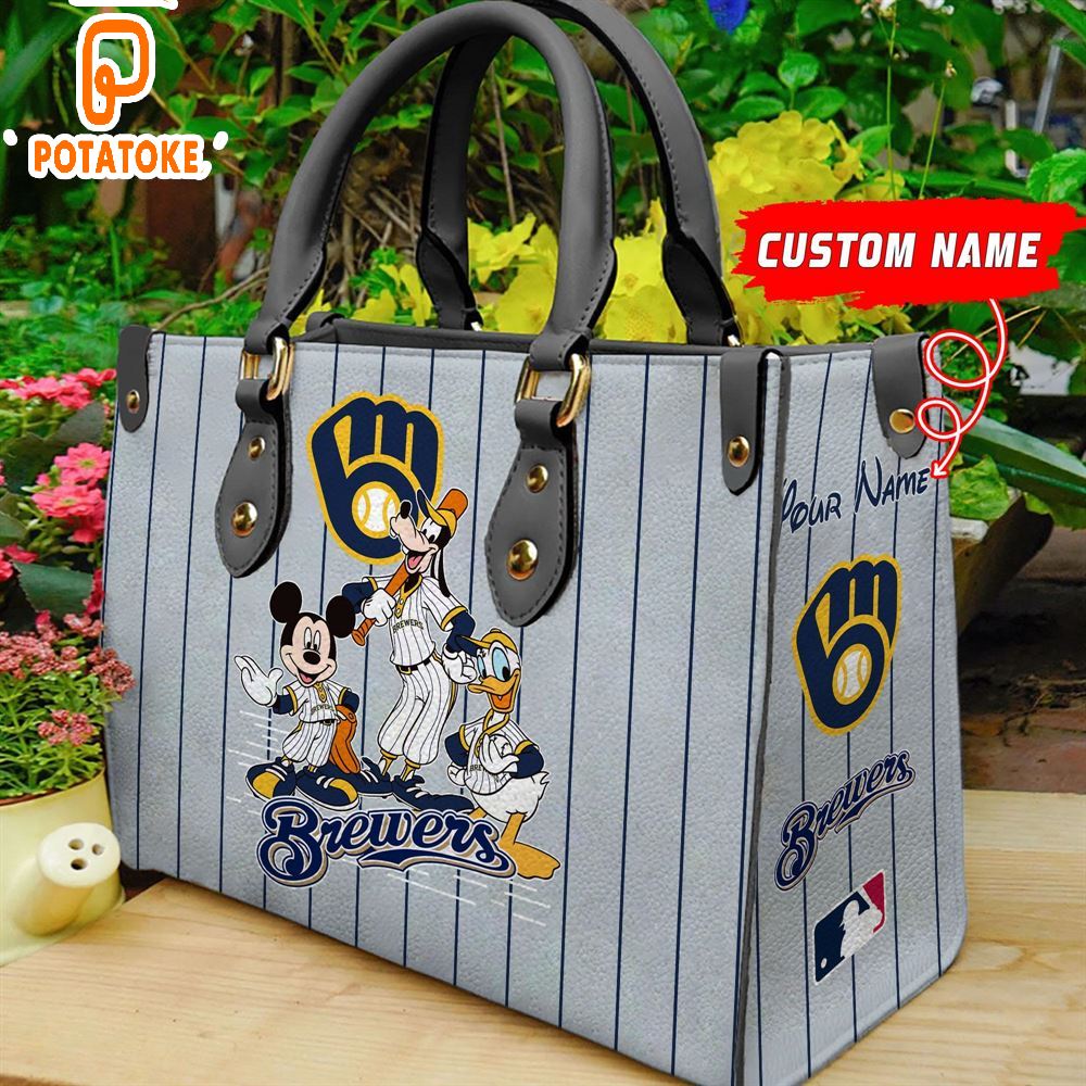 Milwaukee Brewers Disney Women Leather Hand Bag