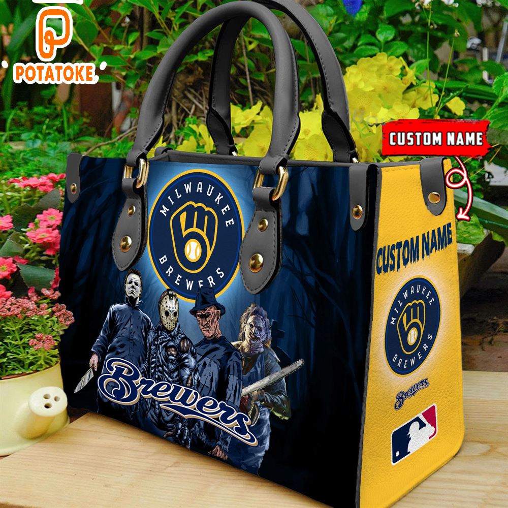 Milwaukee Brewers MLB Halloween Women Leather Hand Bag