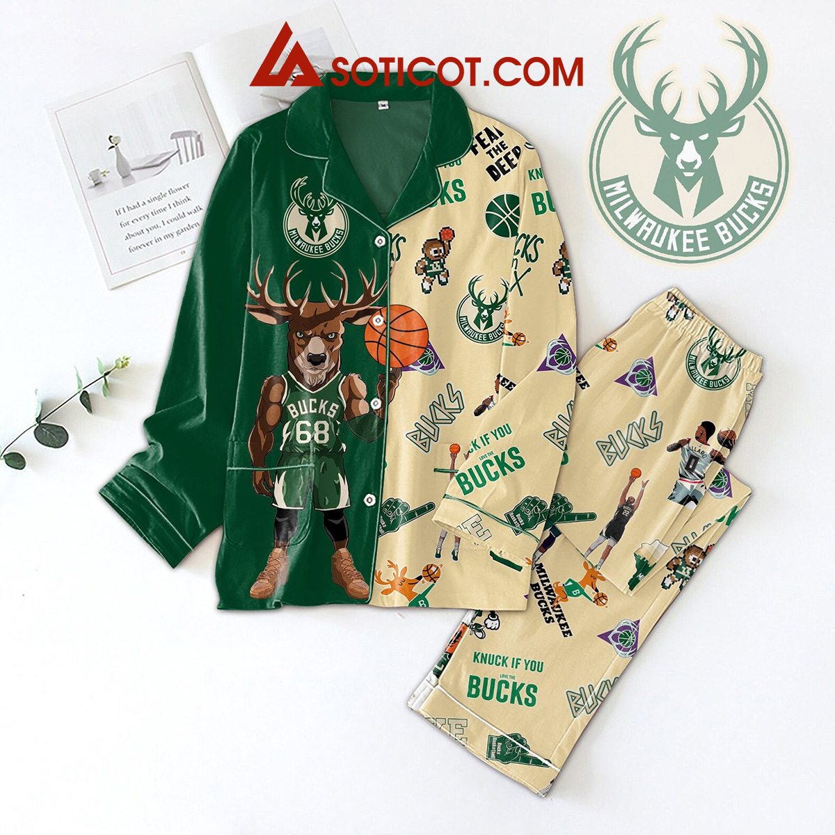 Milwaukee Bucks Knuck If You Love The Bucks Pajamas Set2B1 MX7PB