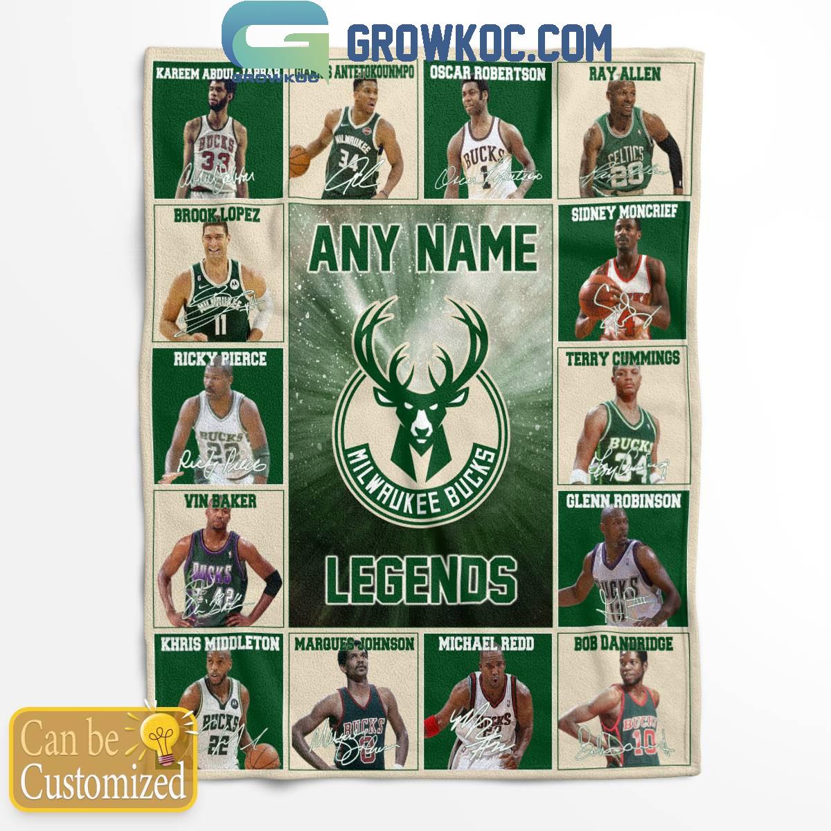 Milwaukee Bucks Legends 2024 Fan Personalized Fleece Blanket Quilt 1 yHyRH