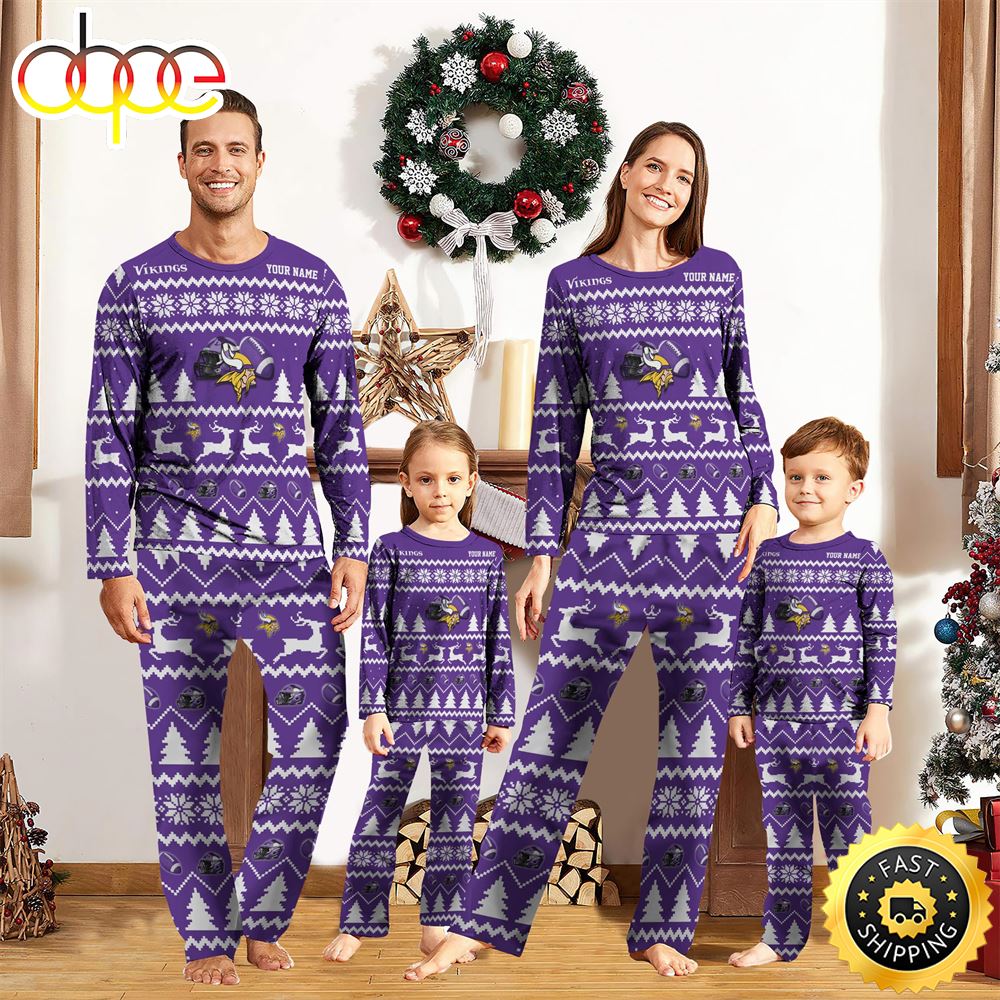 Minnesota Vikings Christmas NFL Custom Family Pajamas qqbdsn