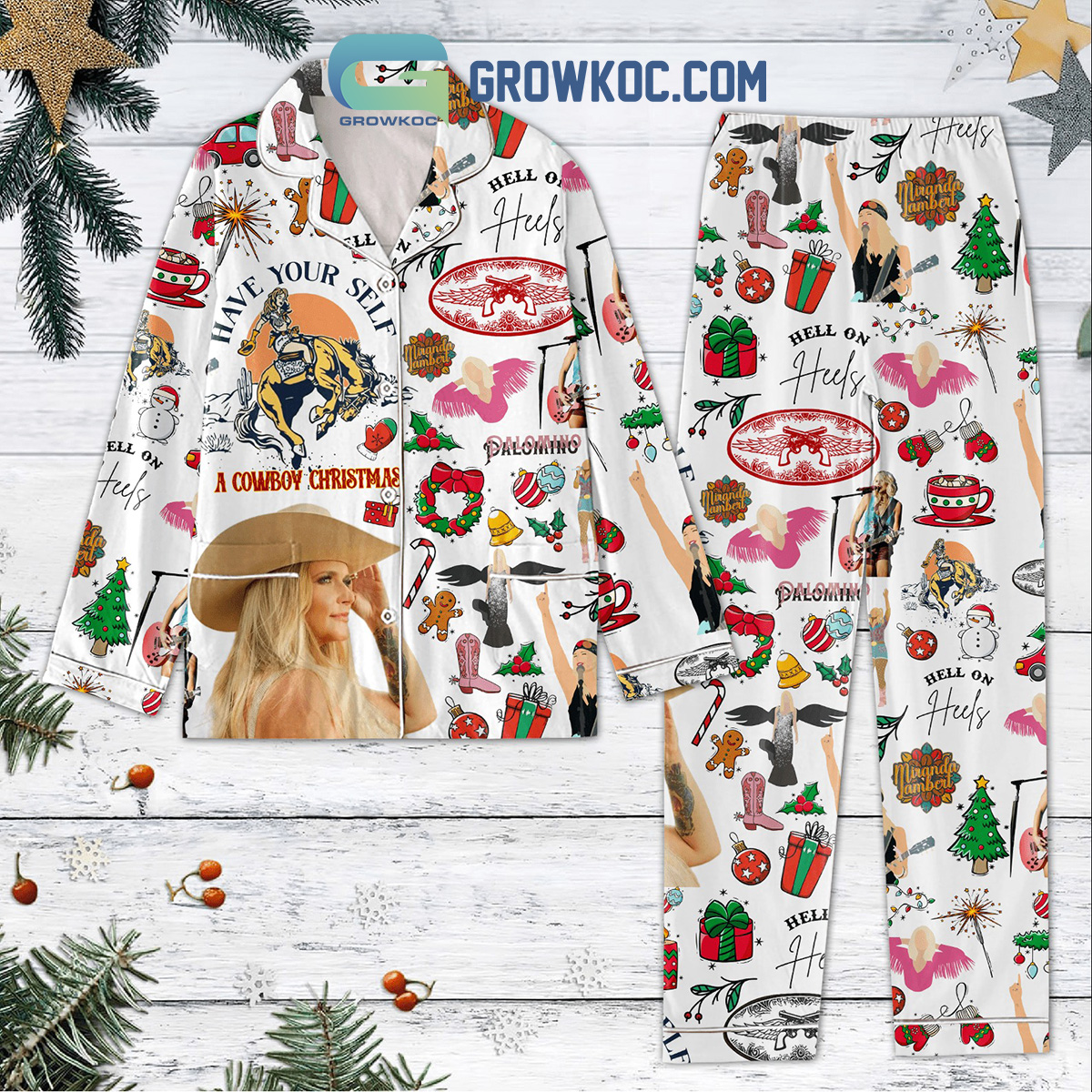 Miranda Lambert Have Your Self A Cowboy Christmas Pajamas Set2B1 k4KjQ