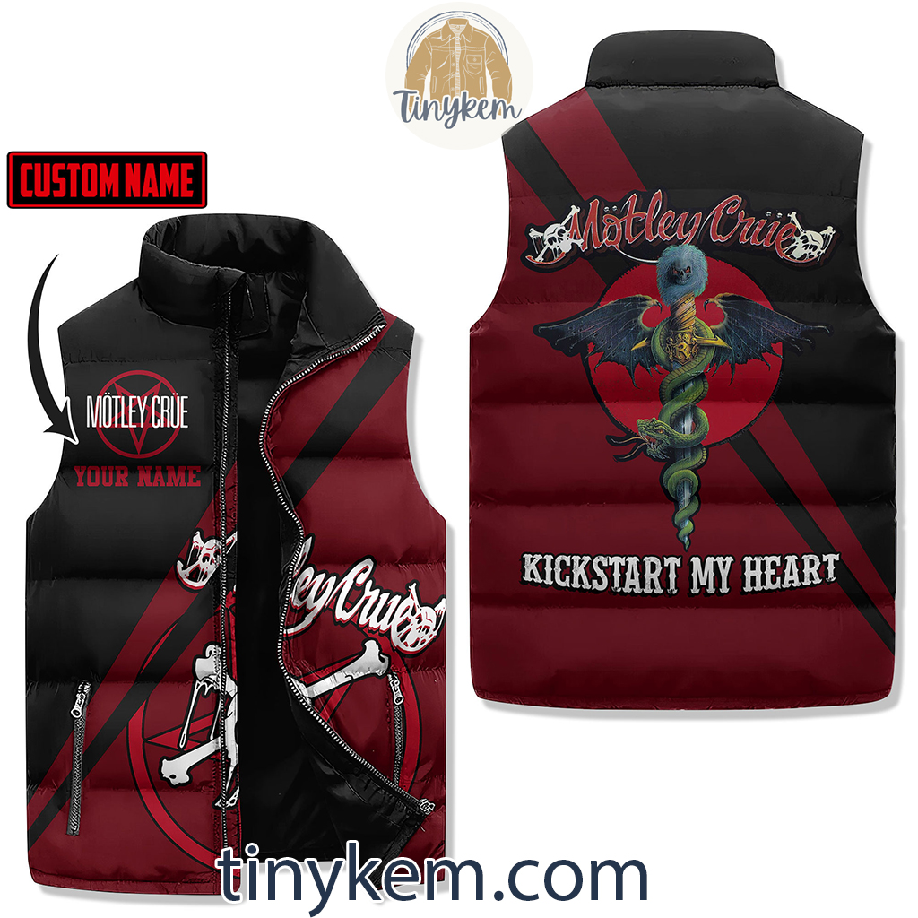 Motley Crue Customized Puffer Sleeveless Jacket2B1 zq0Y8