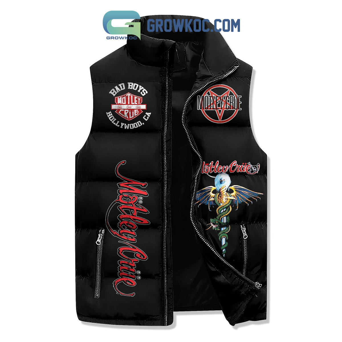 Motley Crue Some Nedd The Power Sleeveless Puffer Jacket2B1 UKBQd