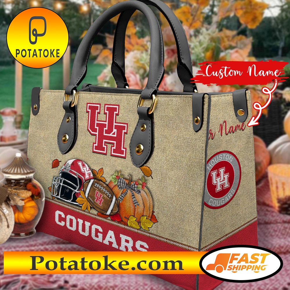 NCAA Houston Cougars Autumn Women Leather Hand Bag