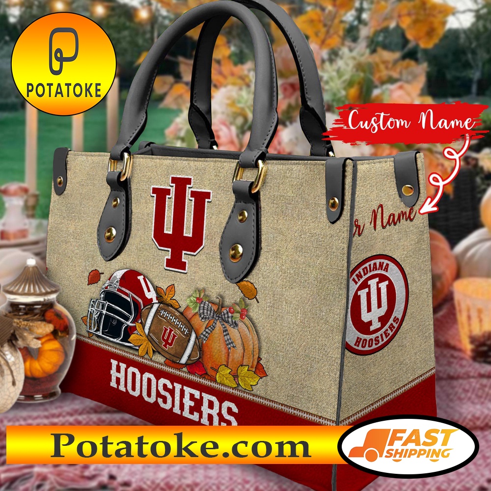 NCAA Indiana Hoosiers Autumn Women Leather Hand Bag