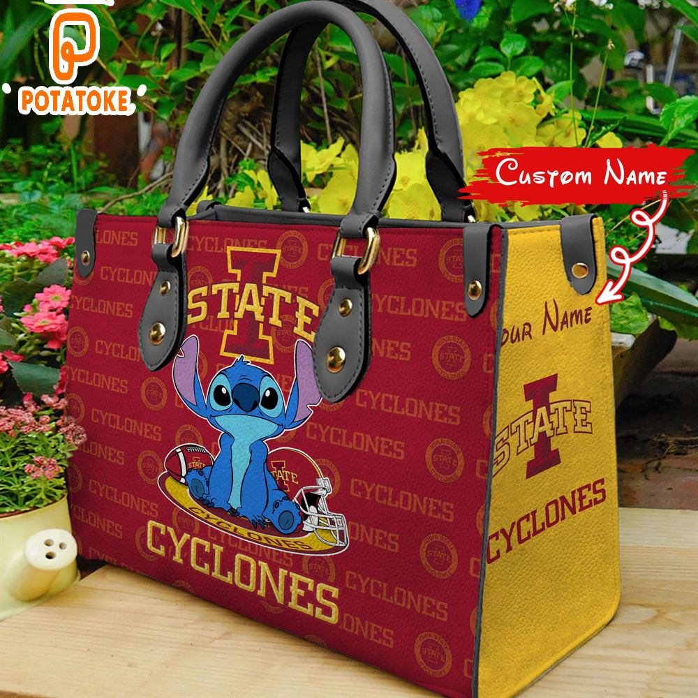 NCAA Iowa State Cyclones Stitch Women Leather Hand Bag