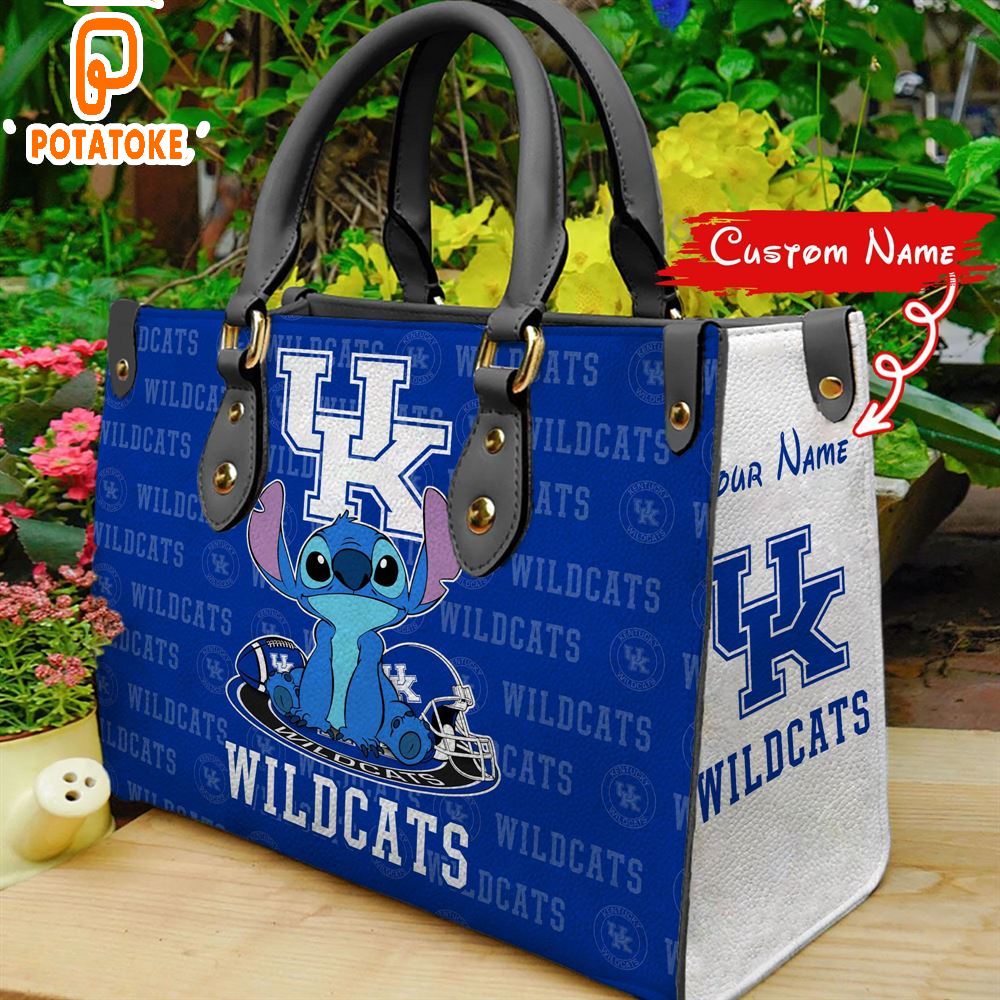 NCAA Kentucky Wildcats Pooh Bear Women Leather Hand Bag