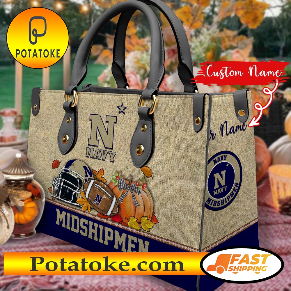 NCAA Navy Midshipmen Autumn Women Leather Hand Bag