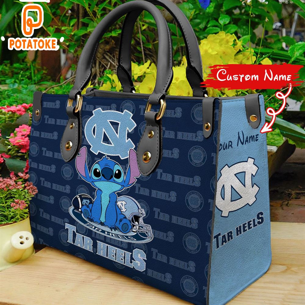 NCAA North Carolina Tar Heels Stitch Women Leather Hand Bag