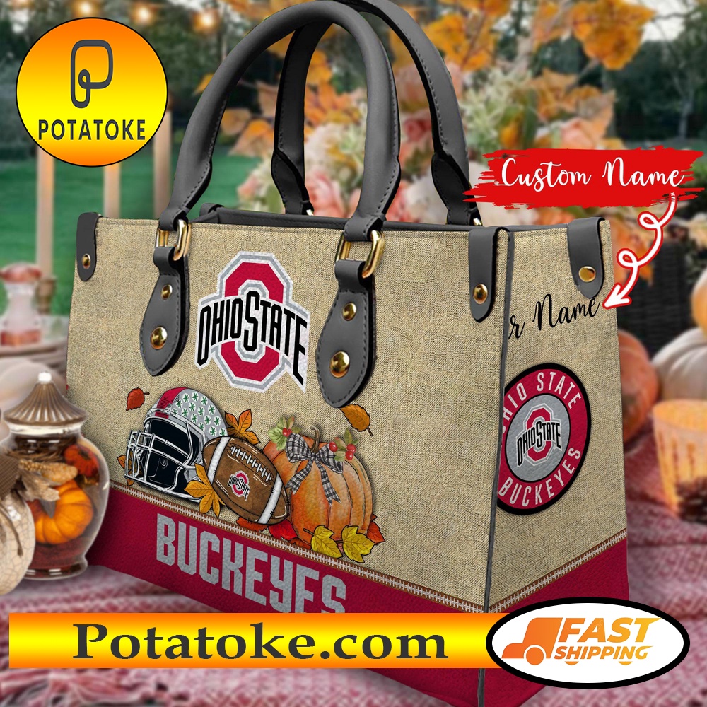 NCAA Ohio State Buckeyes Autumn Women Leather Hand Bag