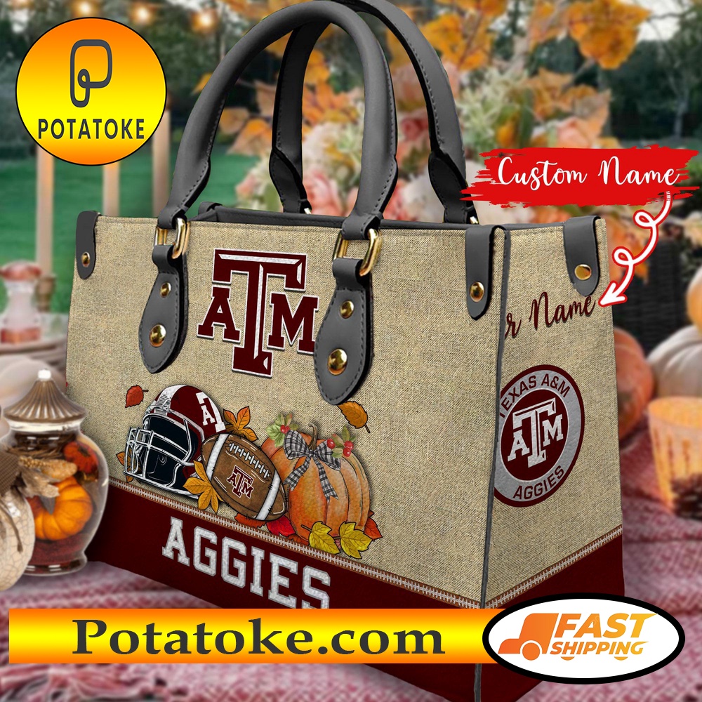 NCAA Texas A M Aggies Autumn Women Leather Hand Bag