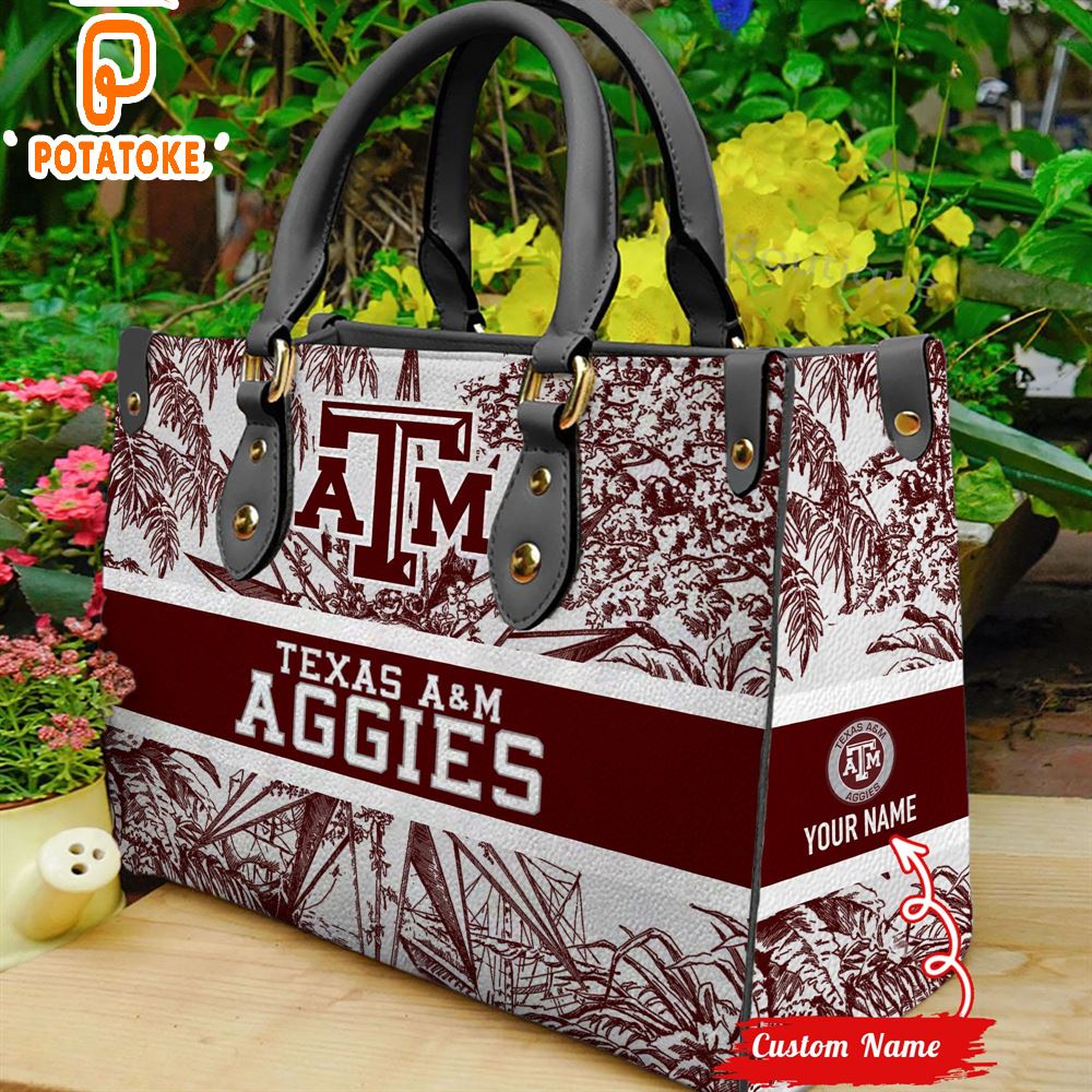 NCAA Texas A M Aggies Women Leather Hand Bag