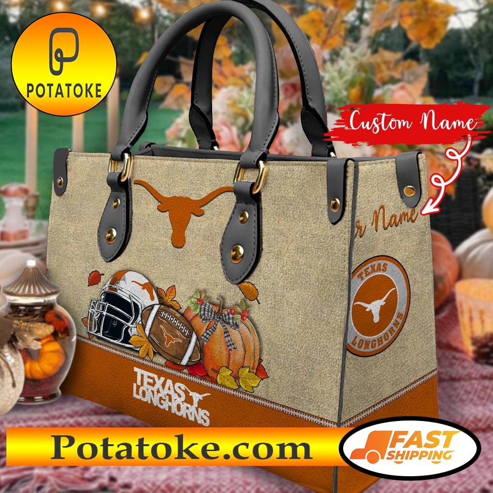 NCAA Texas Longhorns Autumn Women Leather Hand Bag