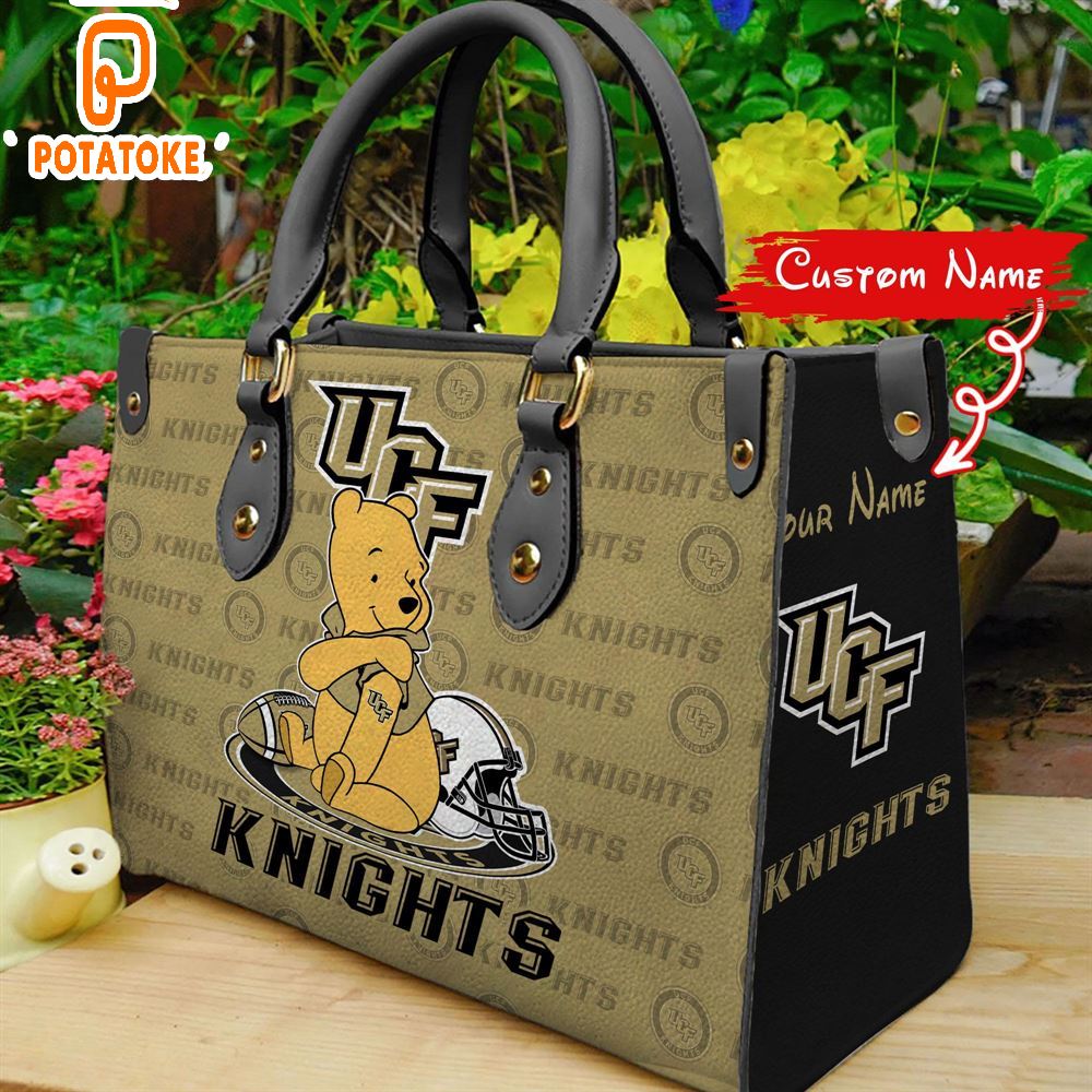 NCAA UCF Knights Pooh Bear Women Leather Hand Bag