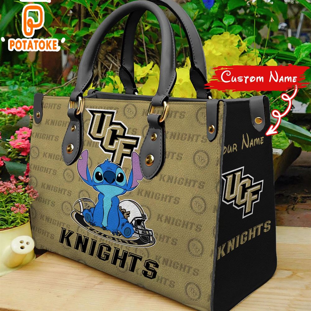 NCAA UCF Knights Stitch Women Leather Hand Bag