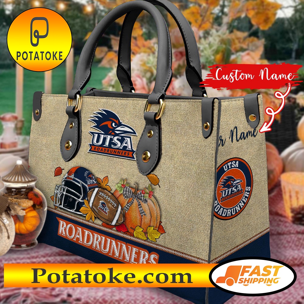 NCAA UTSA Roadrunners Autumn Women Leather Hand Bag