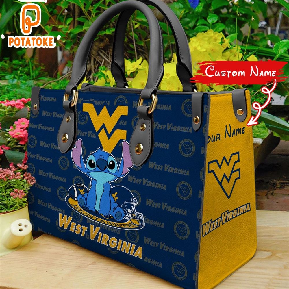 NCAA West Virginia Mountaineers Stitch Women Leather Hand Bag