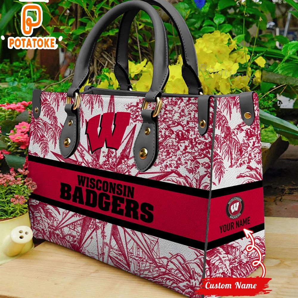 NCAA Wisconsin Badgers Women Leather Hand Bag