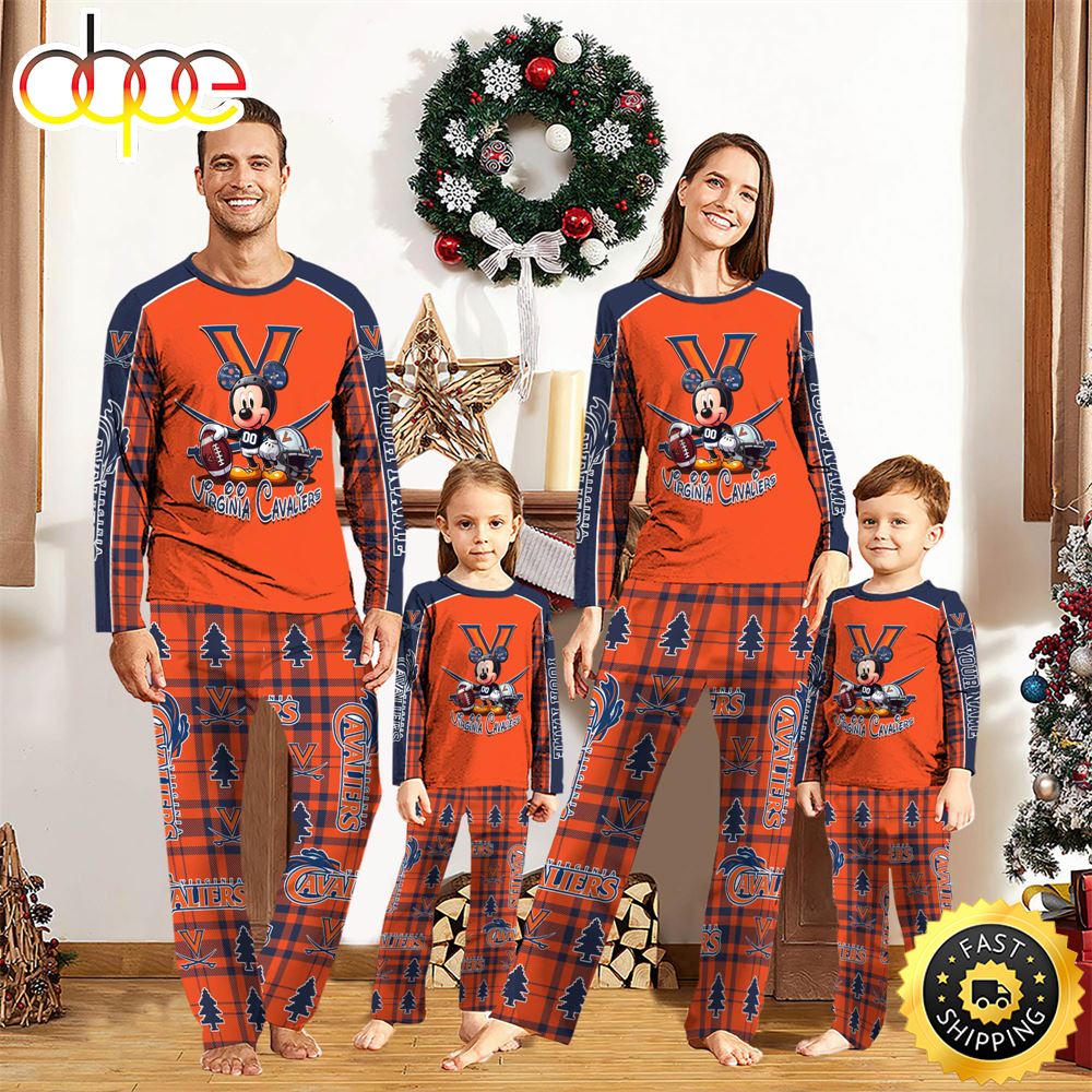 NCAA Mickey Mouse Virginia Cavaliers Pajamas Personalized Your Name r7cwoi