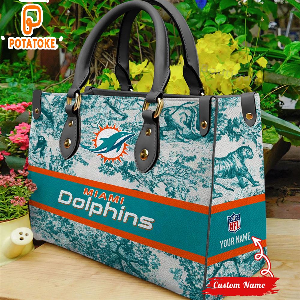 NFL Miami Dolphins Women Leather Hand Bag