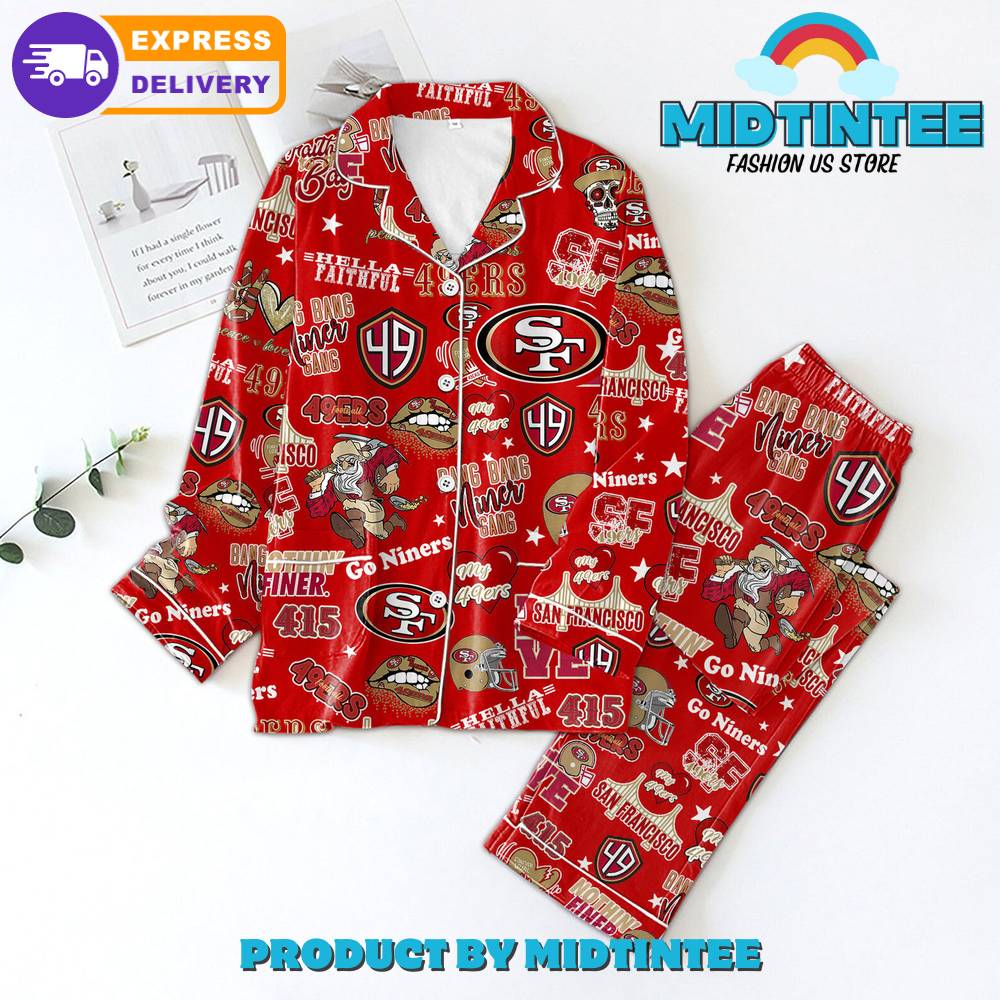 NFL San Francisco 49ers Niners Gang Pajamas Set 1