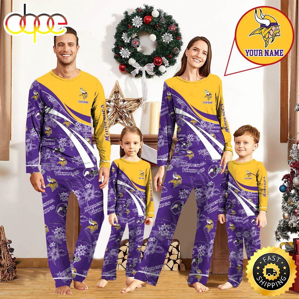 NFLMinnesota Vikings Pajamas Personalized Your Name Football Team Pajamas hqrncz